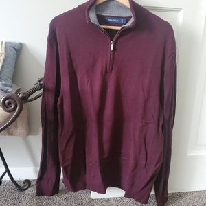 Nautica Men's Burgandy Sweater Half Zip